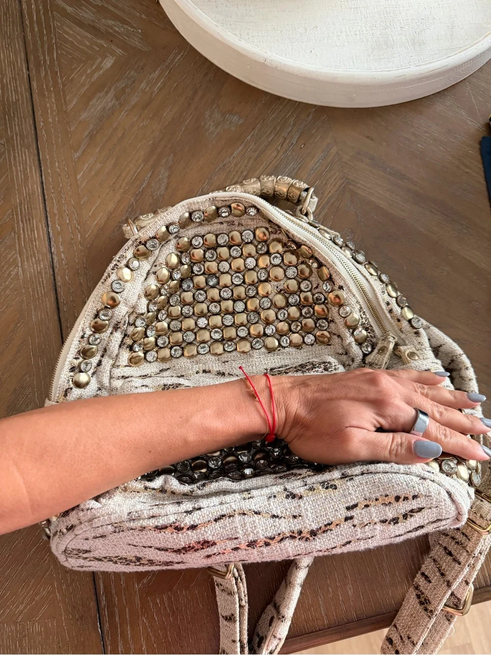 Studded Cream-Tone Women’s Backpack